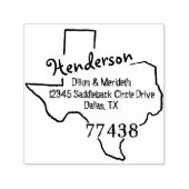 ファミリー名自分のテキサス州差出人住所 セルフインキングスタンプ (デザイン)