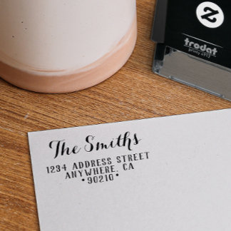 ファミリー名自己インク差出人住所ゴム印 セルフインキングスタンプ