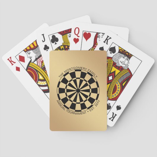 ファミリー名金ゴールドブラックダーツボードカスタム トランプ (裏面)