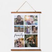 ファミリー名7フォトコラージュ木壁タペストリー 吊り下げ型タペストリー (正面)