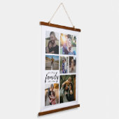 ファミリー名7フォトコラージュ木壁タペストリー 吊り下げ型タペストリー (傾斜あり)