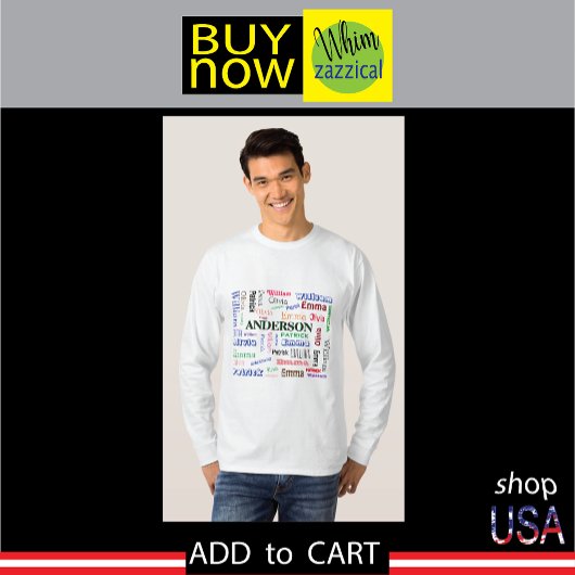 ファミリー名♠️まぶしいワードクラウドシャツ Tシャツ