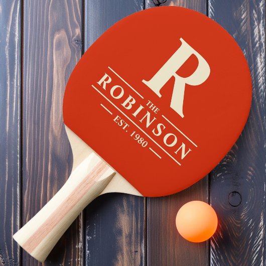 ファミリー名&イニシャルブラッドオレンジ 卓球ラケット