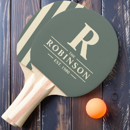 ファミリー名&イニシャルポロストライピングウォームグレー 卓球ラケット