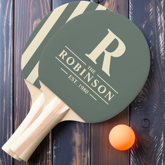ファミリー名&イニシャルポロストライピングウォームグレー 卓球ラケット