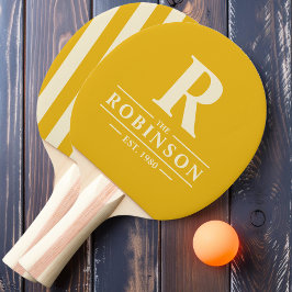 ファミリー名&イニシャルポロストライピングウォームヒマワリ 卓球ラケット