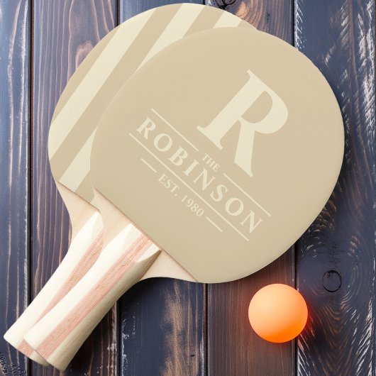 ファミリー名&イニシャルポロストライピングサンドデューン 卓球ラケット