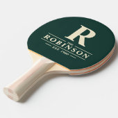 ファミリー名&イニシャルポロストライピングセージグリーン 卓球ラケット (正面アングル)