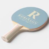 ファミリー名&イニシャルポロストライピングライトスカイ 卓球ラケット (正面アングル)