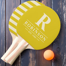 ファミリー名&イニシャルポロダークレモン 卓球ラケット