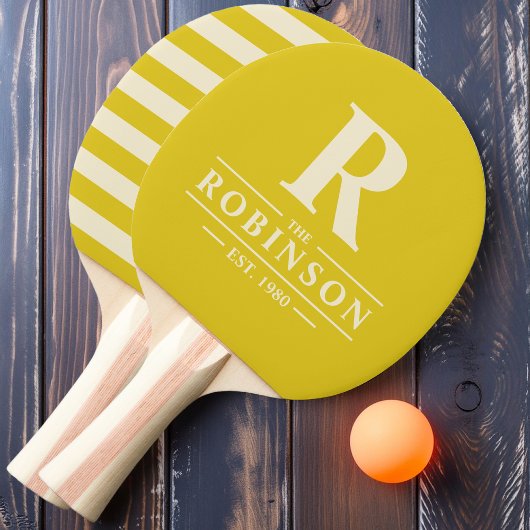 ファミリー名&イニシャルポロダークレモン 卓球ラケット