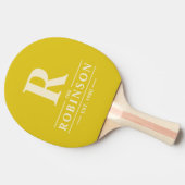 ファミリー名&イニシャルポロダークレモン 卓球ラケット (横)