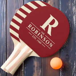 ファミリー名&イニシャルポロ深いクランベリー 卓球ラケット