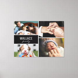 ファミリー名 マルチ フォト コラージュ キャンバスプリント