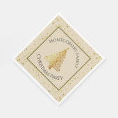 ファミリー名,金ゴールドクリスマスツリー,パーティー スタンダードランチョンナプキン (角)