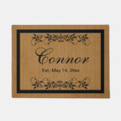ファミリー名 – Burlap ドアマット (正面)
