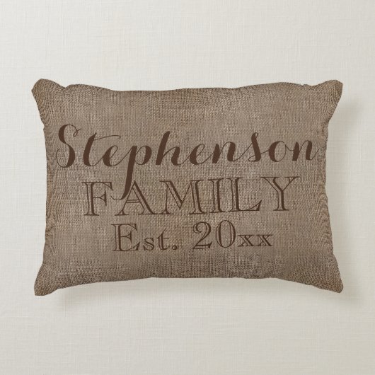 ファミリー名Burlap 素朴 アクセントクッション (正面)