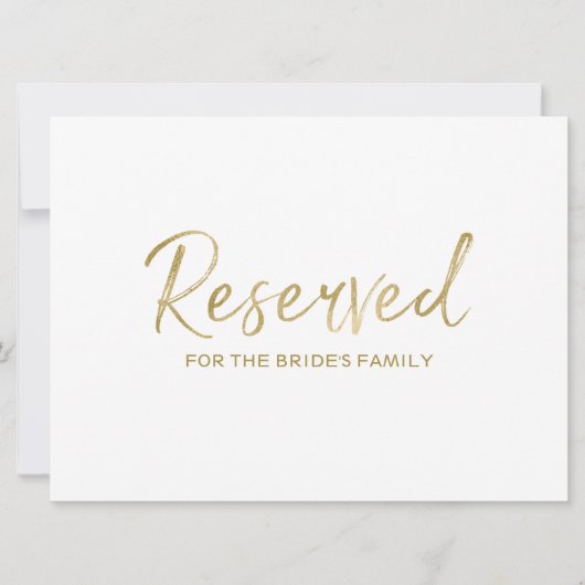 ファミリー向けの予約サイン | おしゃれな手書き文字 招待状 (正面)