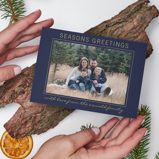 ファミリー季節のごあいさつホリデーフォトカード シーズンカード