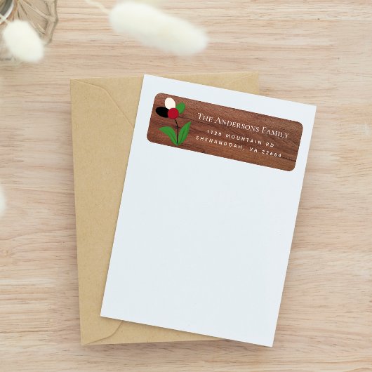 ファミリー差出人住所ウィズパレスチナフローラ ラベル