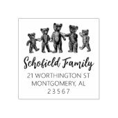 ファミリー差出人住所テディゴムスタンプ ラバースタンプ (インプリント)