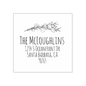 ファミリー差出人住所モダン植物性ユーカリ ラバースタンプ (インプリント)