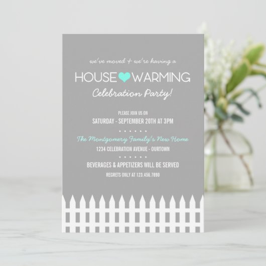 ファミリー引っ越し祝いパーティーパーティの招待状 招待状 (スタンド正面)