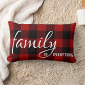 ファミリー引用文オンバッファロープレイド ランバークッション (ブランケット)