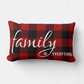 ファミリー引用文オンバッファロープレイド ランバークッション (正面)