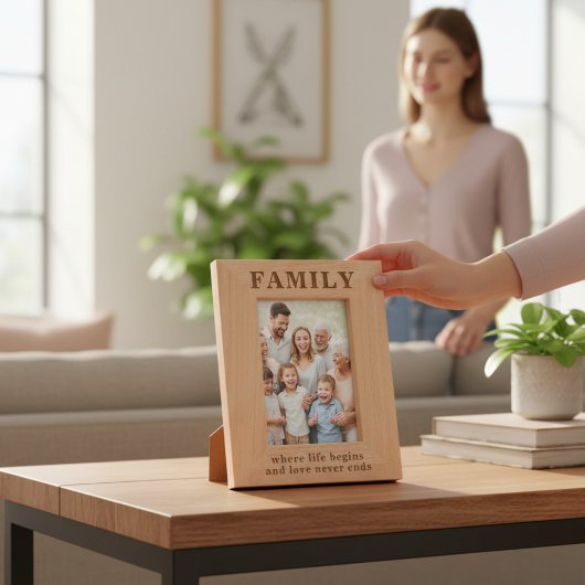 ファミリー引用文シンプルモダンタイポグラフィ レーザー彫刻フレーム