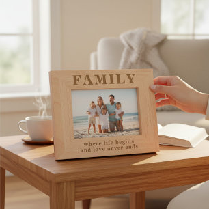 ファミリー引用文シンプルモダンタイポグラフィ レーザー彫刻フレーム