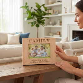 ファミリー引用文シンプルモダンタイポグラフィ レーザー彫刻フレーム