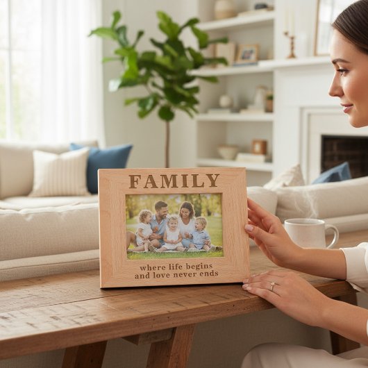 ファミリー引用文シンプルモダンタイポグラフィ レーザー彫刻フレーム