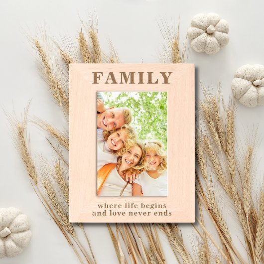 ファミリー引用文シンプルモダンタイポグラフィ レーザー彫刻フレーム