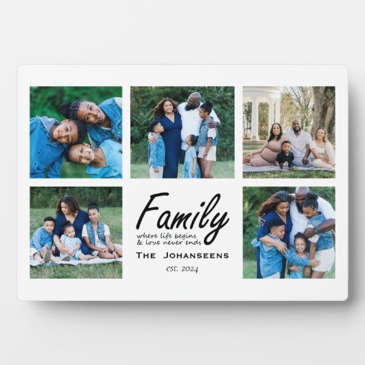 ファミリー引用文メモリーフォトコラージュキープサケモダン フォトプラーク (正面)