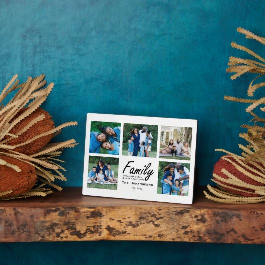 ファミリー引用文メモリーフォトコラージュキープサケモダン フォトプラーク (側面)