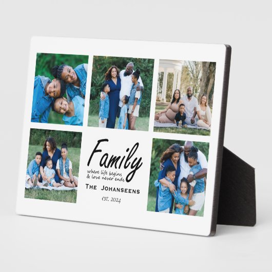 ファミリー引用文メモリーフォトコラージュキープサケモダン フォトプラーク (側面)