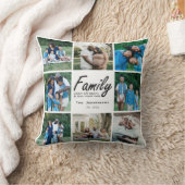 ファミリー引用文モダンタイポグラフィPhoto grid Collage クッション (ブランケット)