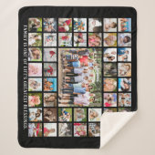 ファミリー引用文45フォトコラージュパーソナライズされた シェルパブランケット (正面)