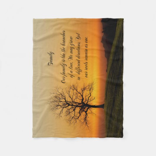 ファミリー引用文 フリースブランケット (正面)