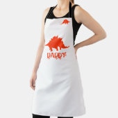 ファミリー恐竜パーソナライズされたメンズウォメンズレッド エプロン (インサイチュ)