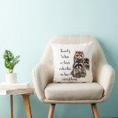 ファミリー感動的引用文おもしろいラクーン動物 クッション (椅子)