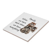 ファミリー感動的引用文おもしろいラクーン動物 タイル (側面)