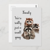 ファミリー感動的引用文おもしろいラクーン動物 ポストカード (正面/裏面)