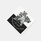 ファミリー感動的引用文かわいい水色ラクーン スタンダードカクテルナプキン (角)