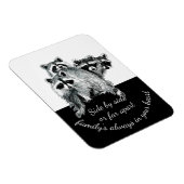 ファミリー感動的引用文かわいい水色ラクーン マグネット (右側)