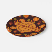 ファミリー感謝祭ターキーパンプキン紅葉 ペーパープレート (アングル)