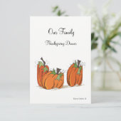 ファミリー感謝祭ディナー招待状 招待状 (スタンド正面)