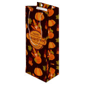 ファミリー感謝祭トルコ紅葉カボチャ ワインギフトバッグ (裏面アングル)