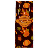 ファミリー感謝祭トルコ紅葉カボチャ ワインギフトバッグ (裏面)